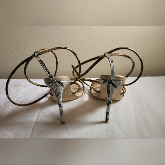 Cape Robbin Nude and Snake Print Strappy Heels - Picture 3 of 6